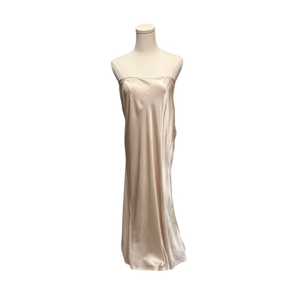 Dissh Satin Strapless Slip Dress Sz 6 Champagne Formal Wedding Bridal - Picture 4 of 12